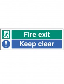 Fire Exit Keep Clear Safety Sign – Rigid Plastic 2 Sizes Site Products